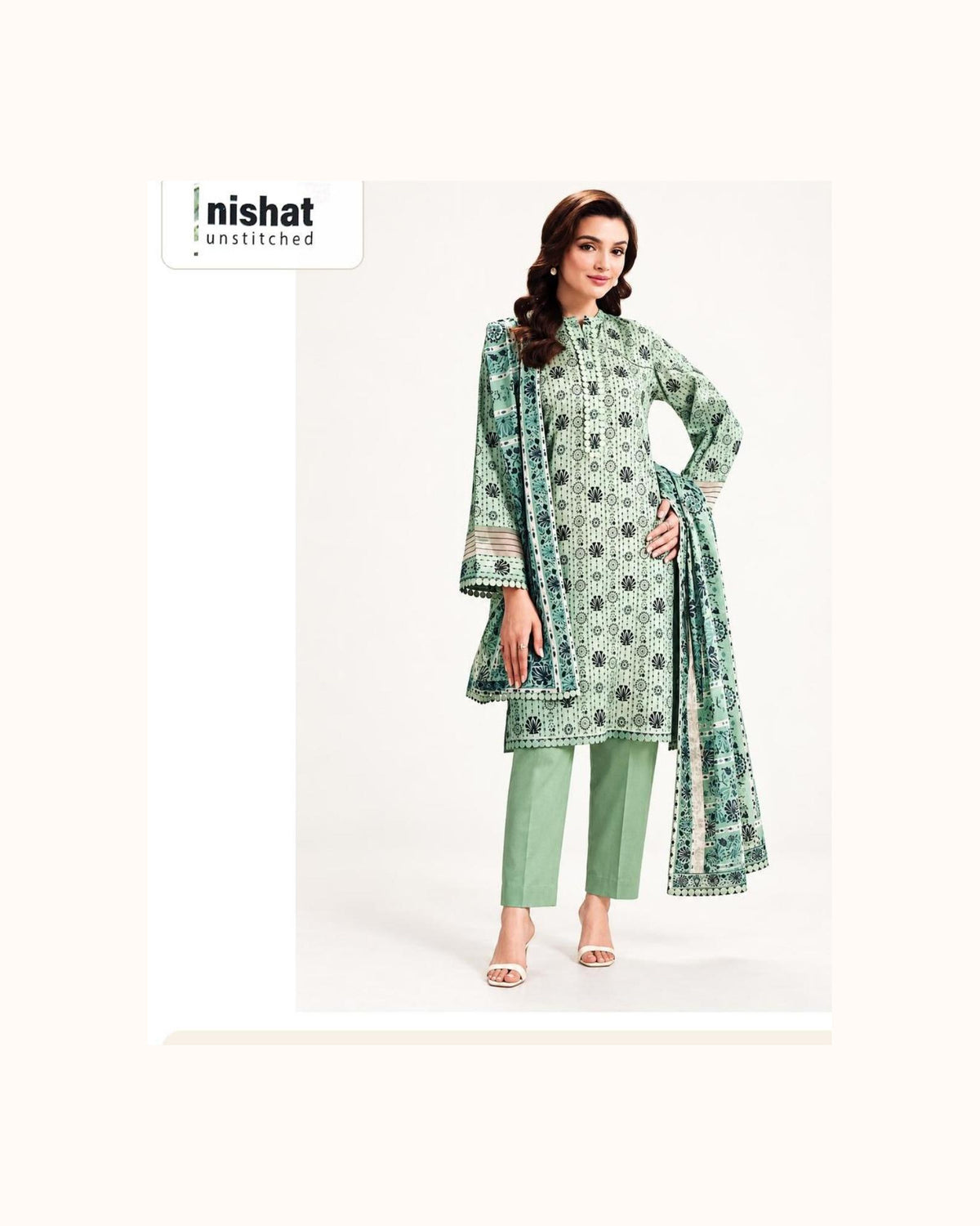 Nishat Mint Printed Lawn 3-Piece - original catalogue suit