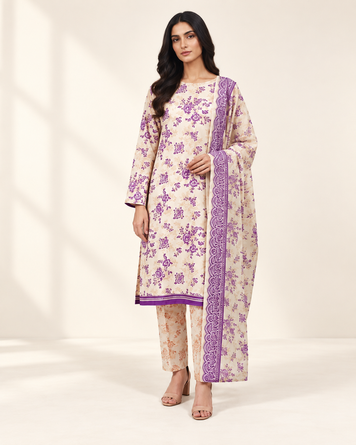Khaadi Lilac Printed Lawn 3-Piece
