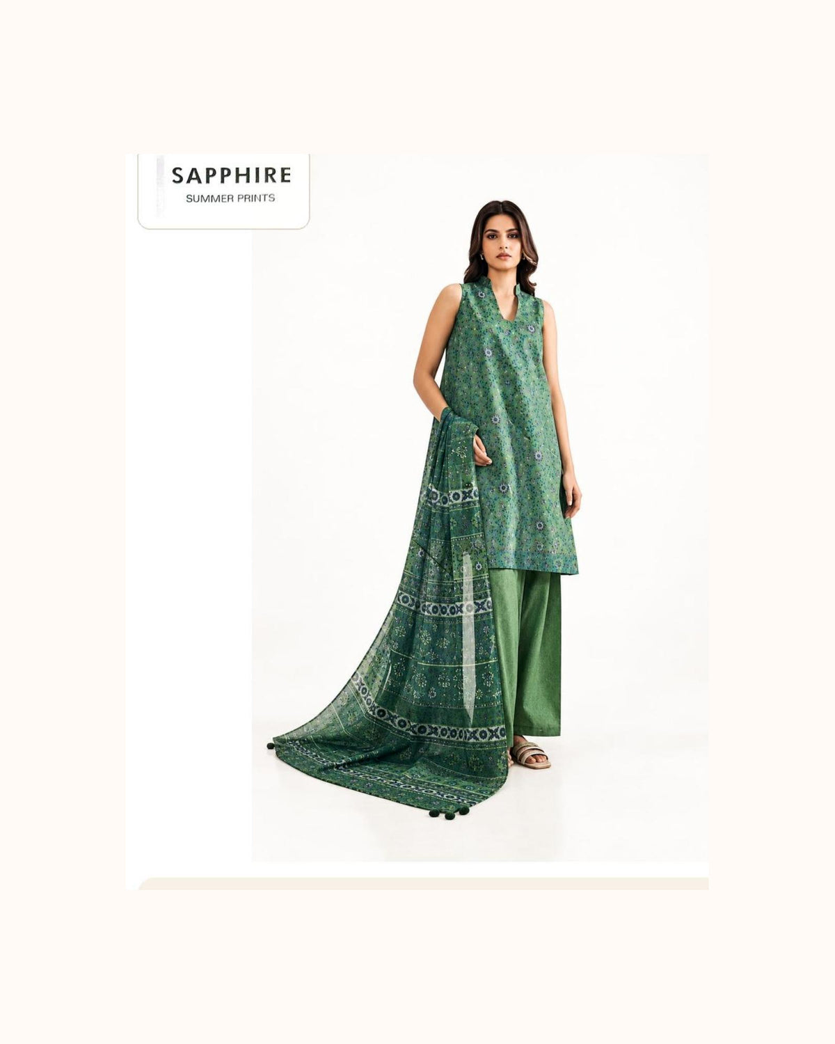 Sapphire Green Printed Lawn 3-Piece - original catalogue suit
