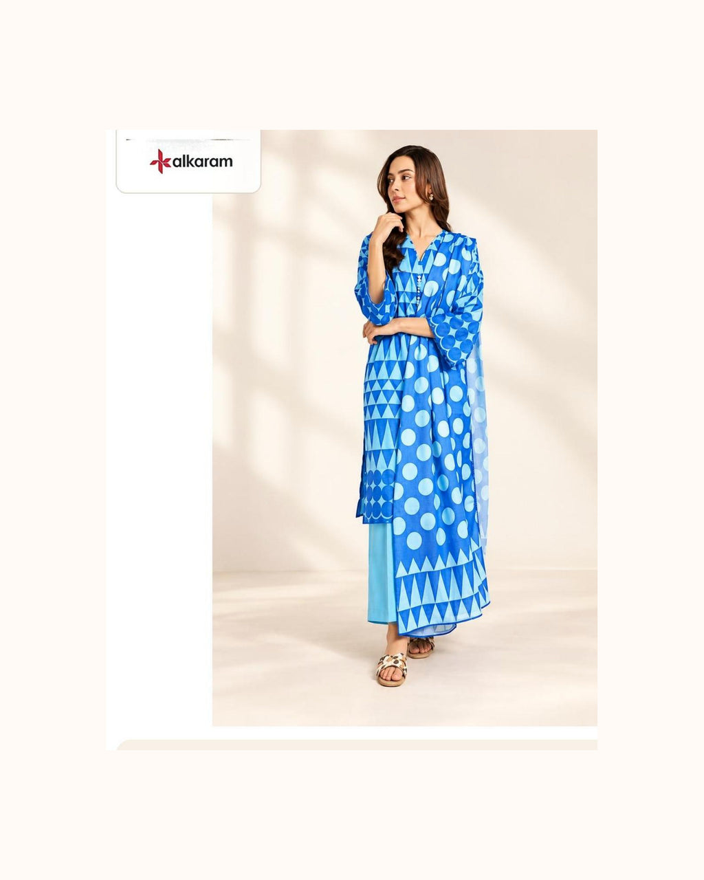 Alkaram Blue Classic Khaddar 3-Piece - original catalogue suit